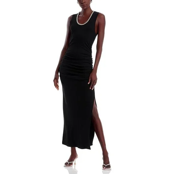 SIMKHAI Fiamma Tank Midi Dress in Black Small New Womens Long Maxi Gown